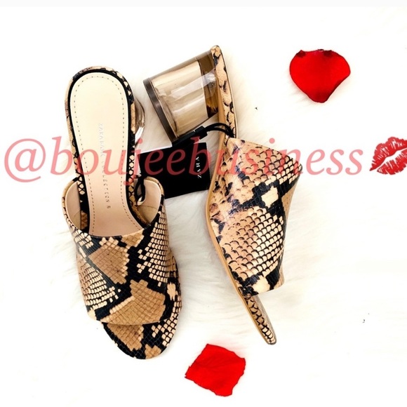 ZARA Snakeskin Printed Mules - Picture 2 of 7